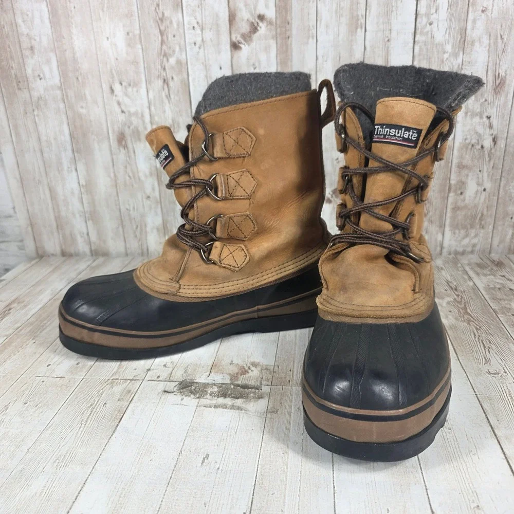 Northwest Territory Men Tan Leather Winter Snow Boots Steel Shank Size 9‎